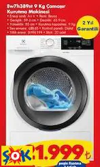 ELECTROLUX EW7H389ST 9 KG ÇAMAŞIR KURUTMA MAKİNESİ